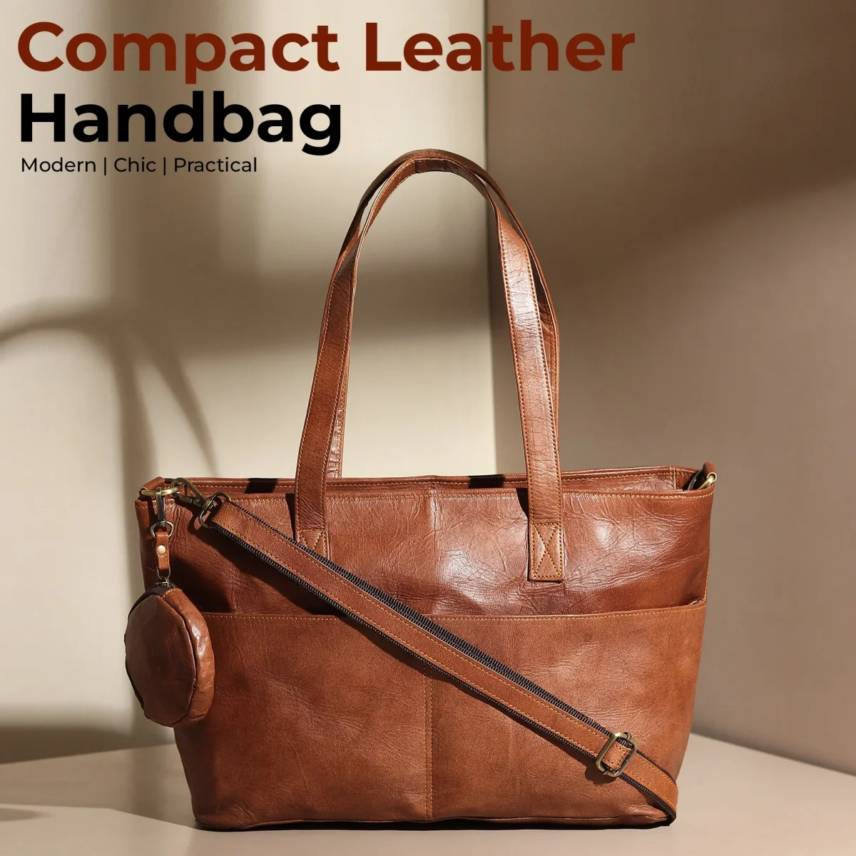 Daily Leather Market Tote - Brown - Imagen 2