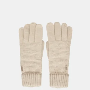 Guantes de punto beige