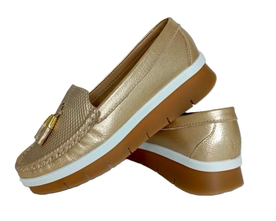 MOCASIN DAMA CHAMPAGNE MODELO 2639 - Imagen 3