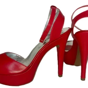 SANDALIA DE TACON ROJO MODELO 2900