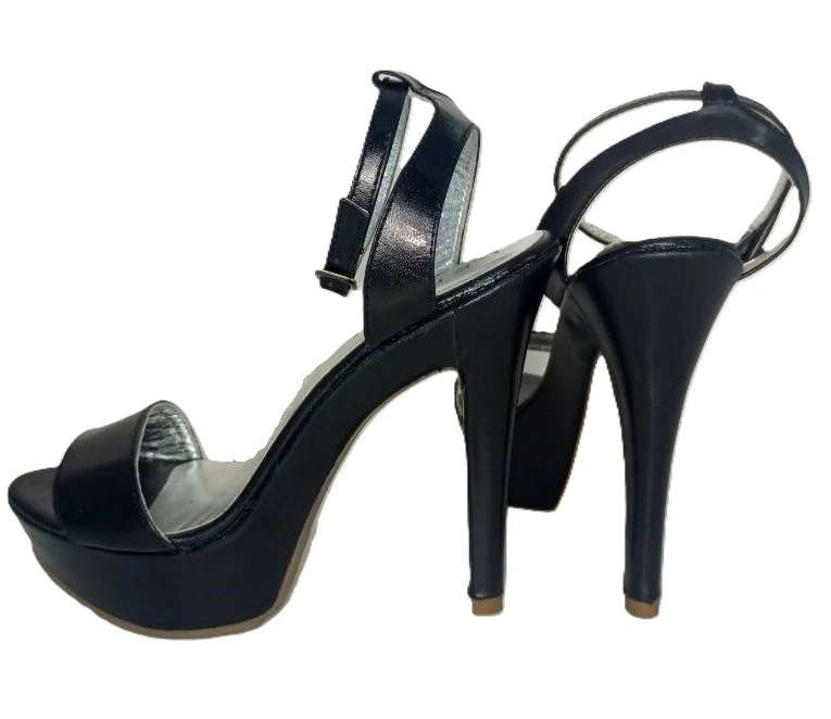 SANDALIA DE TACON NEGRO MODELO 2921 - Imagen 2