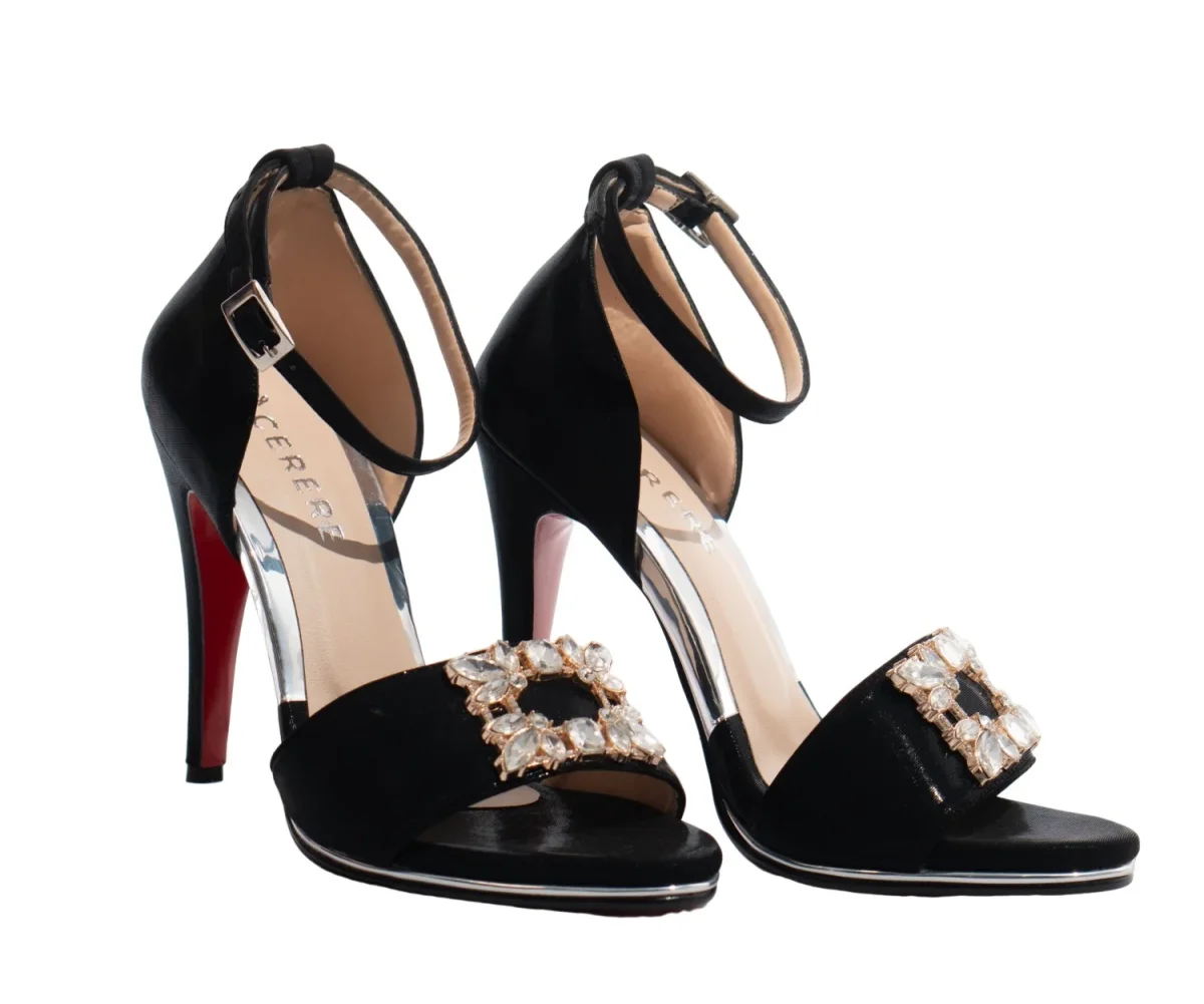 SANDALIA DE TACON NEGRO MODELO E-1017 - Imagen 3