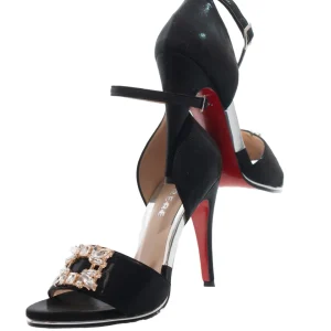 SANDALIA DE TACON NEGRO MODELO E-1017