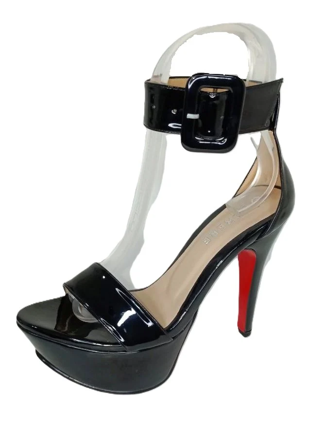SANDALIA DE TACON NEGRO MODELO E-1090