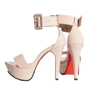 Sandalia de Tacón Alto Nude con Plataforma y Diseño Elegante - Modelo E-1090