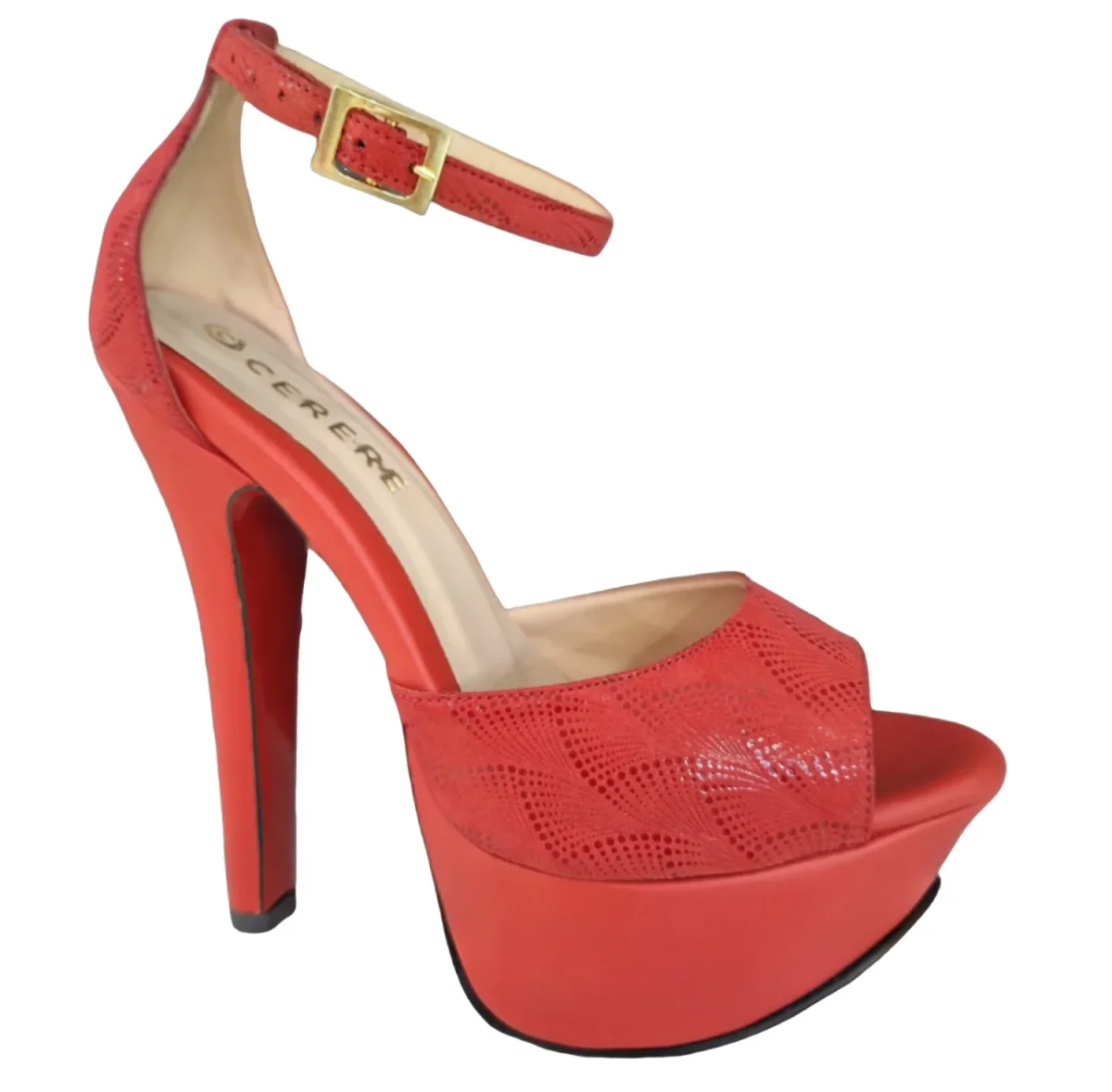 SANDALIA DE TACON ROJO MODELO E-769 - Imagen 2