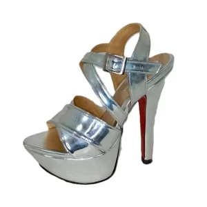 SANDALIA DE TACON PLATA MODELO E-963