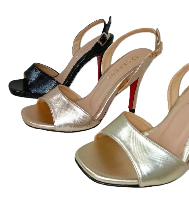 Sandalia de Tacón Alto Champagne Modelo L-101 - Elegancia y Feminidad para Ocasiones Especiales - Imagen 3
