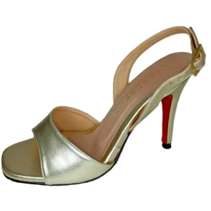 Sandalia de Tacón Alto Champagne Modelo L-101 - Elegancia y Feminidad para Ocasiones Especiales