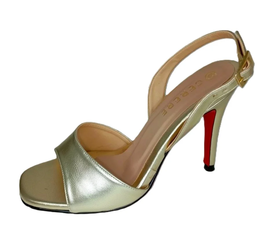 Sandalia de Tacón Alto Champagne Modelo L-101 - Elegancia y Feminidad para Ocasiones Especiales - Imagen 2