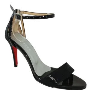 Sandalias de Tacón Alto Negro con Plataforma y Diseño Moderno L-24