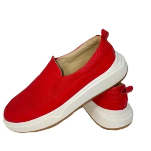 Mocasines Elegantes de Dama en Cuero Rojo Modelo M2000 - Comodidad y Estilo Atemporal