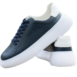 Zapatillas Deportivas Modernas para Hombre en Azul Marino - Modelo 1007 con Detalles Blancos