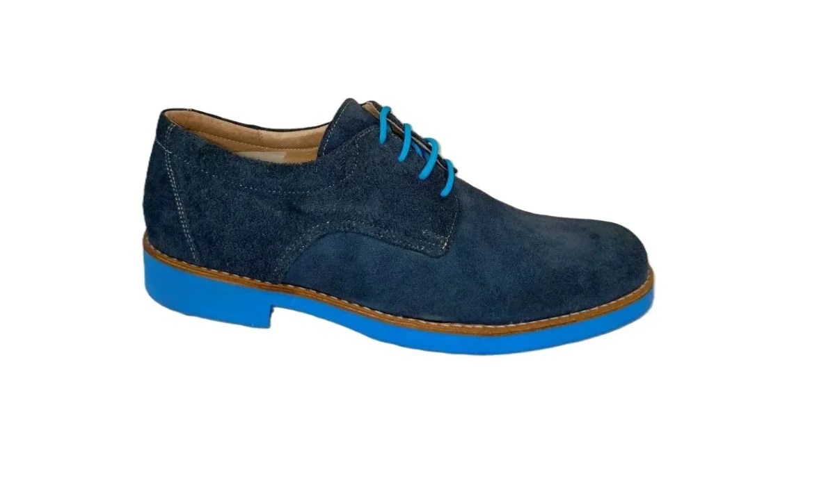 Zapatos Elegantes Casual para Hombre en Cuero Azul Marino - Modelo 2886 - Imagen 2