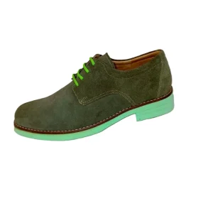 Zapatos Elegantes Casual para Hombre en Verde Militar - Modelo 2886 de Cuero de Alta Calidad