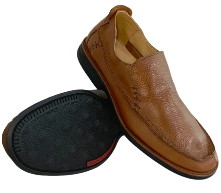 Zapatos de Vestir Elegantes para Hombre en Cuero Conhaque - Modelo 4541 con Plantilla Anatómica y Suela Amortiguada - Imagen 4