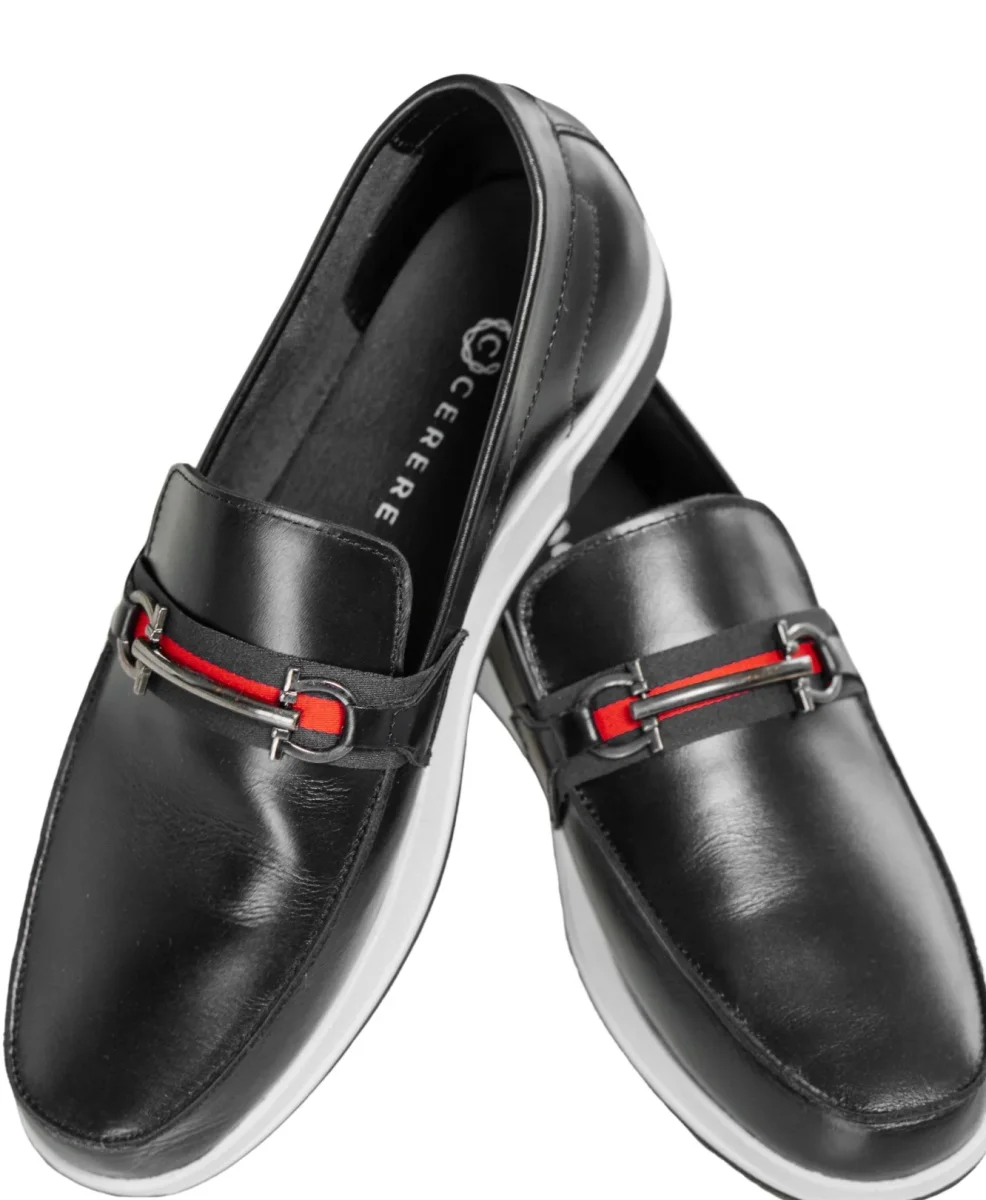 Mocasines Casual para Hombre en Negro con Suela Blanca - Modelo 646 - Imagen 5