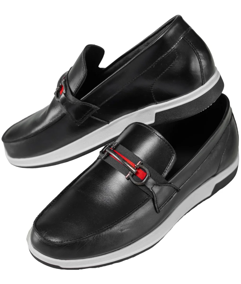 Mocasines Casual para Hombre en Negro con Suela Blanca - Modelo 646 - Imagen 2