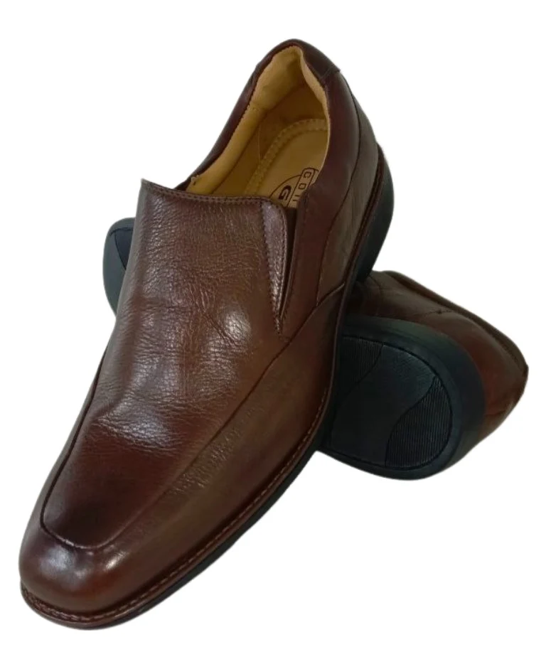 Zapatos de Vestir Elegantes para Hombre en Cuero Café con Plantilla Anatómica y Suela Amortiguada - Modelo 6709 - Imagen 2