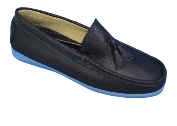Zapatos Casual para Hombre en Cuero de Alta Calidad - Azul Marino Modelo 714 - Imagen 2
