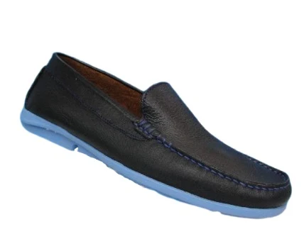 Zapatos Elegantes Casuales para Hombre en Cuero Azul Marino - Modelo 7519 - Imagen 3