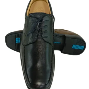 Zapatos de Vestir Elegantes para Hombre en Cuero Negro - Modelo 7712 con Plantilla Anatómica y Suela Amortiguada