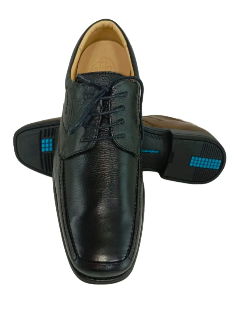 Zapatos de Vestir Elegantes para Hombre en Cuero Negro - Modelo 7712 con Plantilla Anatómica y Suela Amortiguada - Imagen 2
