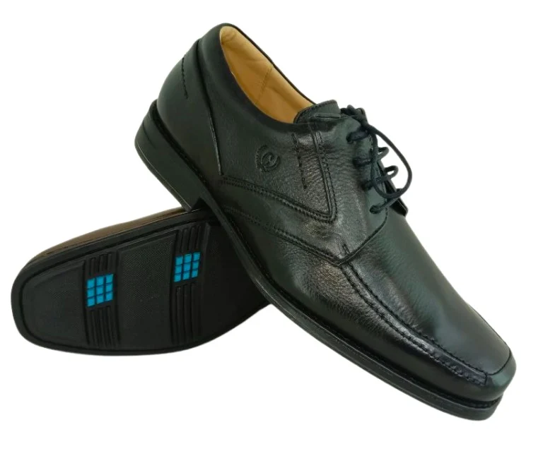 Zapatos de Vestir Elegantes para Hombre en Cuero Negro - Modelo 7712 con Plantilla Anatómica y Suela Amortiguada - Imagen 3