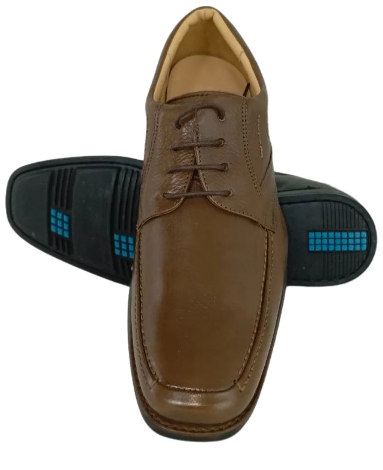 Zapatos de Vestir Elegantes para Hombre en Cuero Marron - Modelo 7712 con Plantilla Anatómica y Suela Amortiguada - Imagen 3