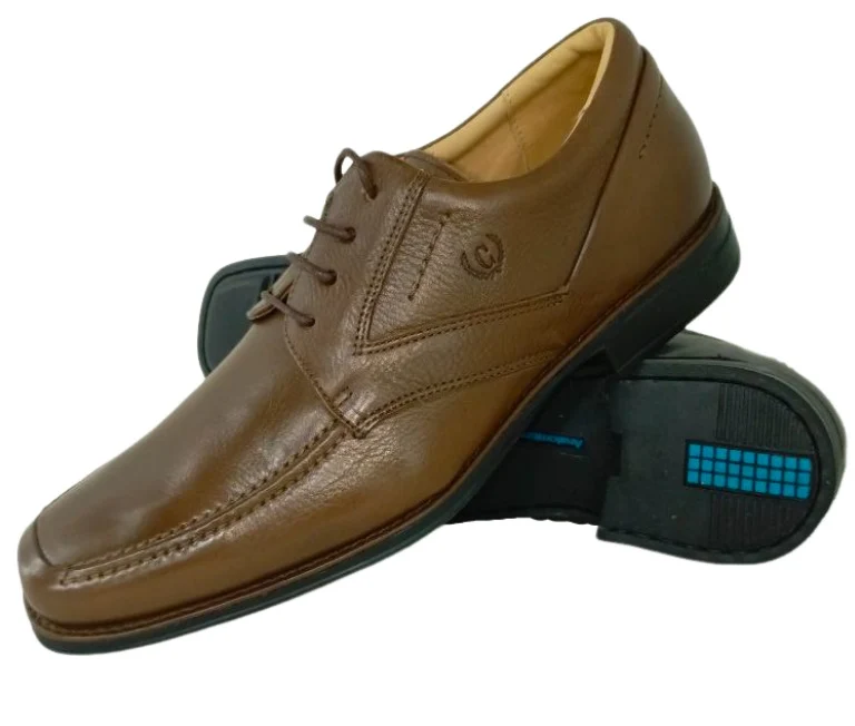 Zapatos de Vestir Elegantes para Hombre en Cuero Marron - Modelo 7712 con Plantilla Anatómica y Suela Amortiguada - Imagen 2