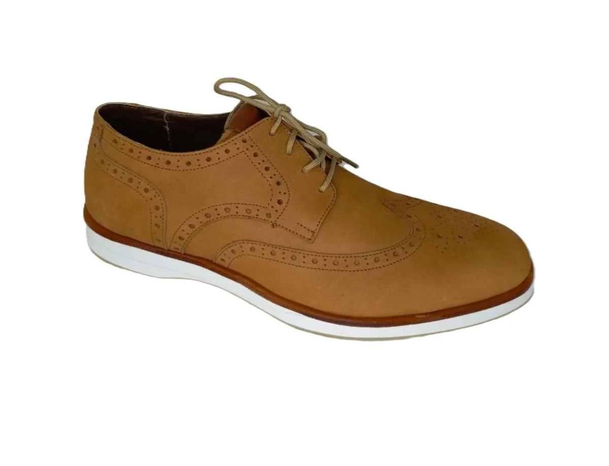 Zapatos Elegantes Casual para Hombre en Cuero Miel - Modelo 7884 - Imagen 2