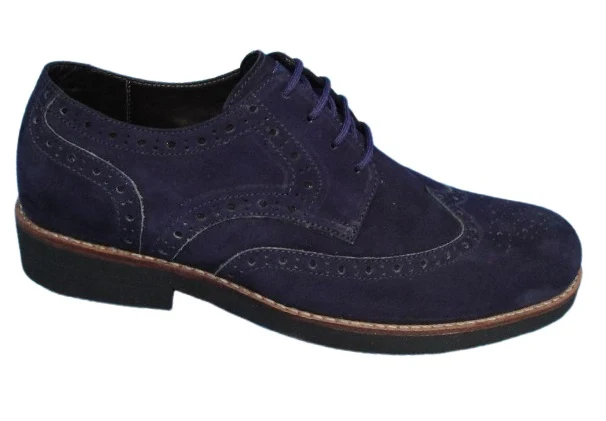 Zapatos Casuales Elegantes para Hombre en Cuero Azul Marino - Modelo 884 - Imagen 2