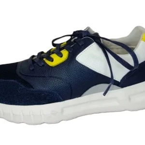 Zapatos Deportivos para Hombre en Azul Marino con Detalles Amarillos y Beiges - Modelo JACOS, Comodidad y Estilo para Todos los Días