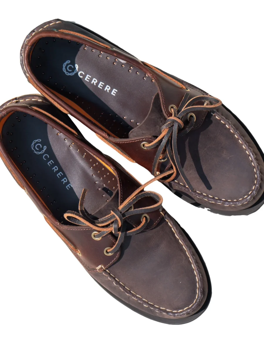 Zapatos Náuticos Casual para Hombre en Piel Marrón Oscuro - Modelo SP01 - Imagen 4