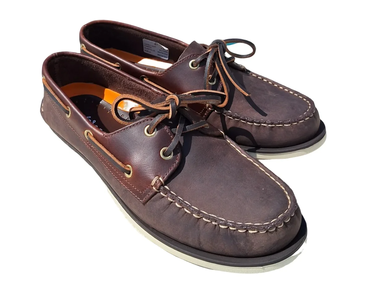 Zapatos Náuticos Casual para Hombre en Piel Marrón Oscuro - Modelo SP01