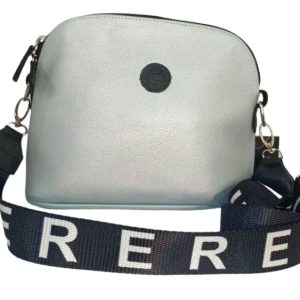 Cartera bandolera elegante de cuero en Plata/Negro modelo GF33 de CERERE