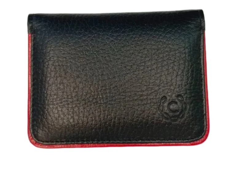 Tarjetero de Cuero Minimalista en Negro/Rojo - Modelo 050374 de Cerere - Imagen 2