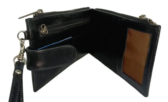 Tarjetero Negro Elegante y Funcional con Cierre y Broche - Modelo 538 - Imagen 7