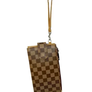 Tarjetero Marrón Multifuncional con Cierre y Compartimentos Organizados - Modelo 538