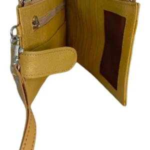 Tarjetero Dorado Elegante con Cierre y Compartimentos Organizados - Modelo 538