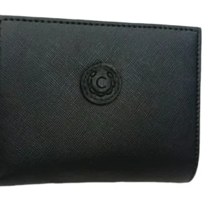 Monedero de Piel Elegante Negro con Cierre (Modelo 542) - Accesorio Clásico y Funcional
