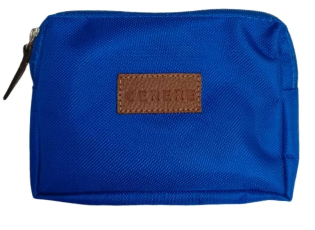 Neceser de Maquillaje Azul Rey - Modelo PC-02 de CERERE con Detalles en Cuero y Cierre de Cremallera - Imagen 3