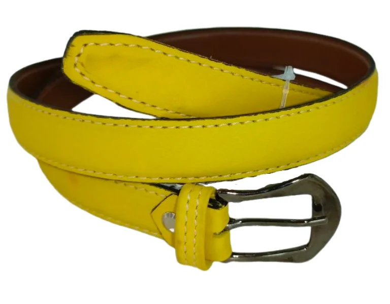 Cinturón delgado para Dama color Amarillo modelo VL25-09 - Accesorio elegante y versátil para realzar tu figura - Imagen 4