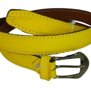 Cinturón delgado para Dama color Amarillo modelo VL25-09 - Accesorio elegante y versátil para realzar tu figura