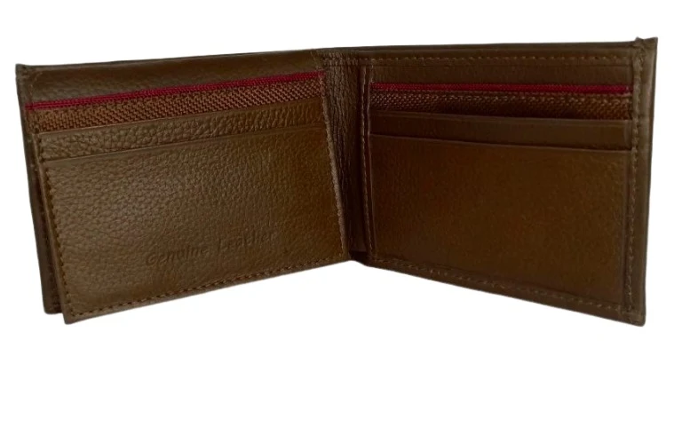 Billetera de Cuero y Textil en Marrón/Vinotinto - Modelo 040736 de Cerere con Diseño Elegante y Funcional - Imagen 3