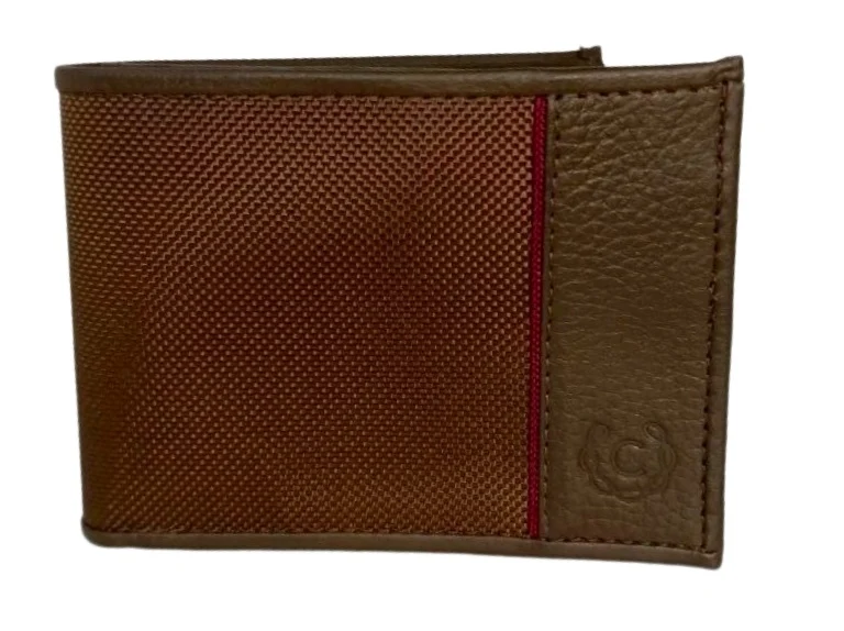 Billetera de Cuero y Textil en Marrón/Vinotinto - Modelo 040736 de Cerere con Diseño Elegante y Funcional - Imagen 2