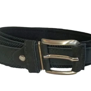 Cinturón de Piel para Caballero Negro - Modelo 4090, Accesorio Elegante y Duradero
