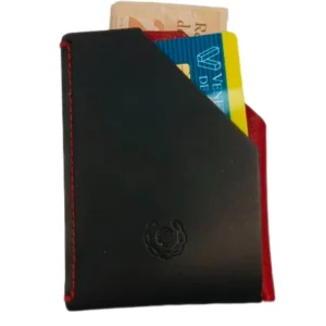 Tarjetero de Cuero Negro/Rojo Modelo 505 - Elegante y Funcional para Tarjetas