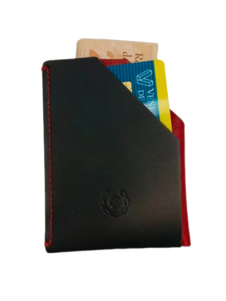Tarjetero de Cuero Negro/Rojo Modelo 505 - Elegante y Funcional para Tarjetas - Imagen 2