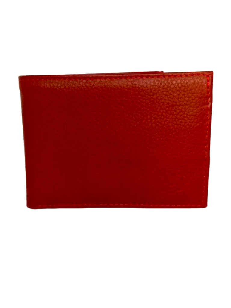 Billetera de cuero rojo elegante modelo 609 para hombre - Imagen 4